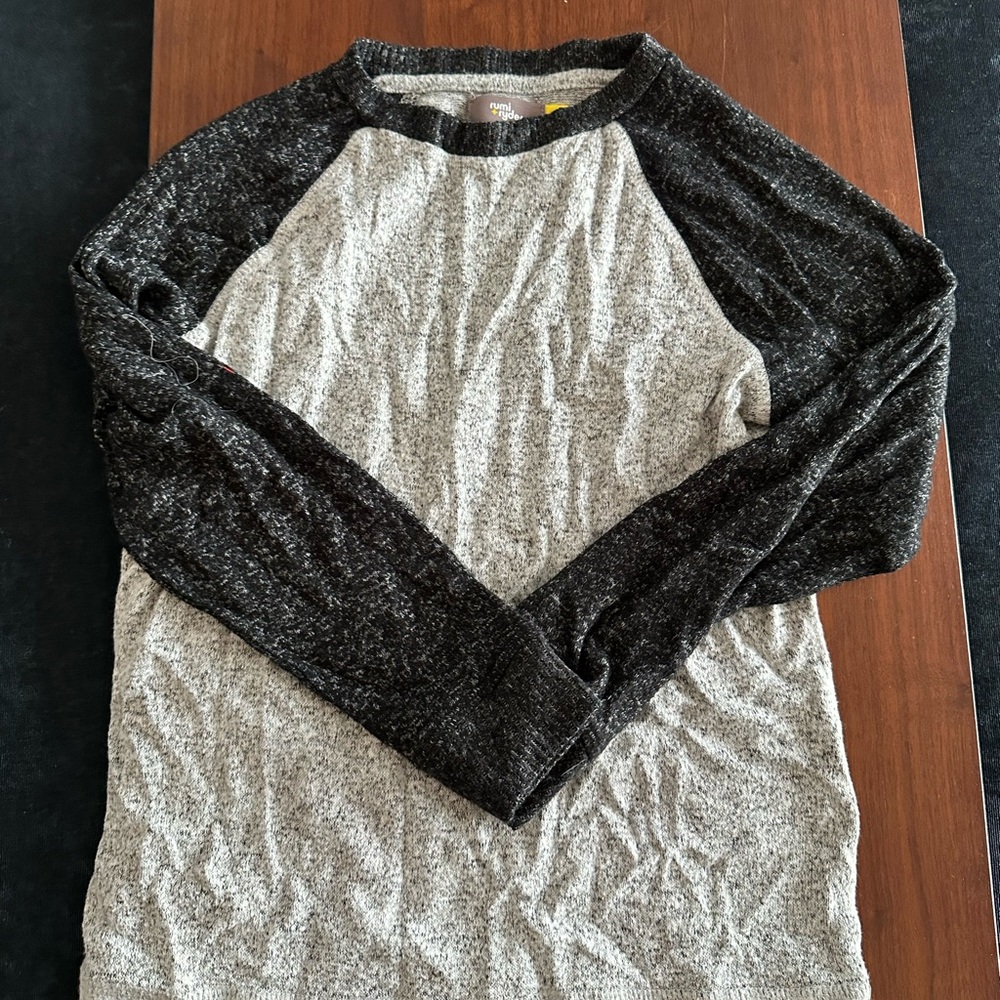 Kids' Black and Gray Raglan Sweater